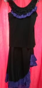 Adult Female Costumes to Hire - Can Can, Mexican, Spanish top & skirt (Purple)